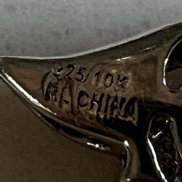 Opal 10K Gold and Sterling Diamond Pendant and Ring - Picture 4 of 9